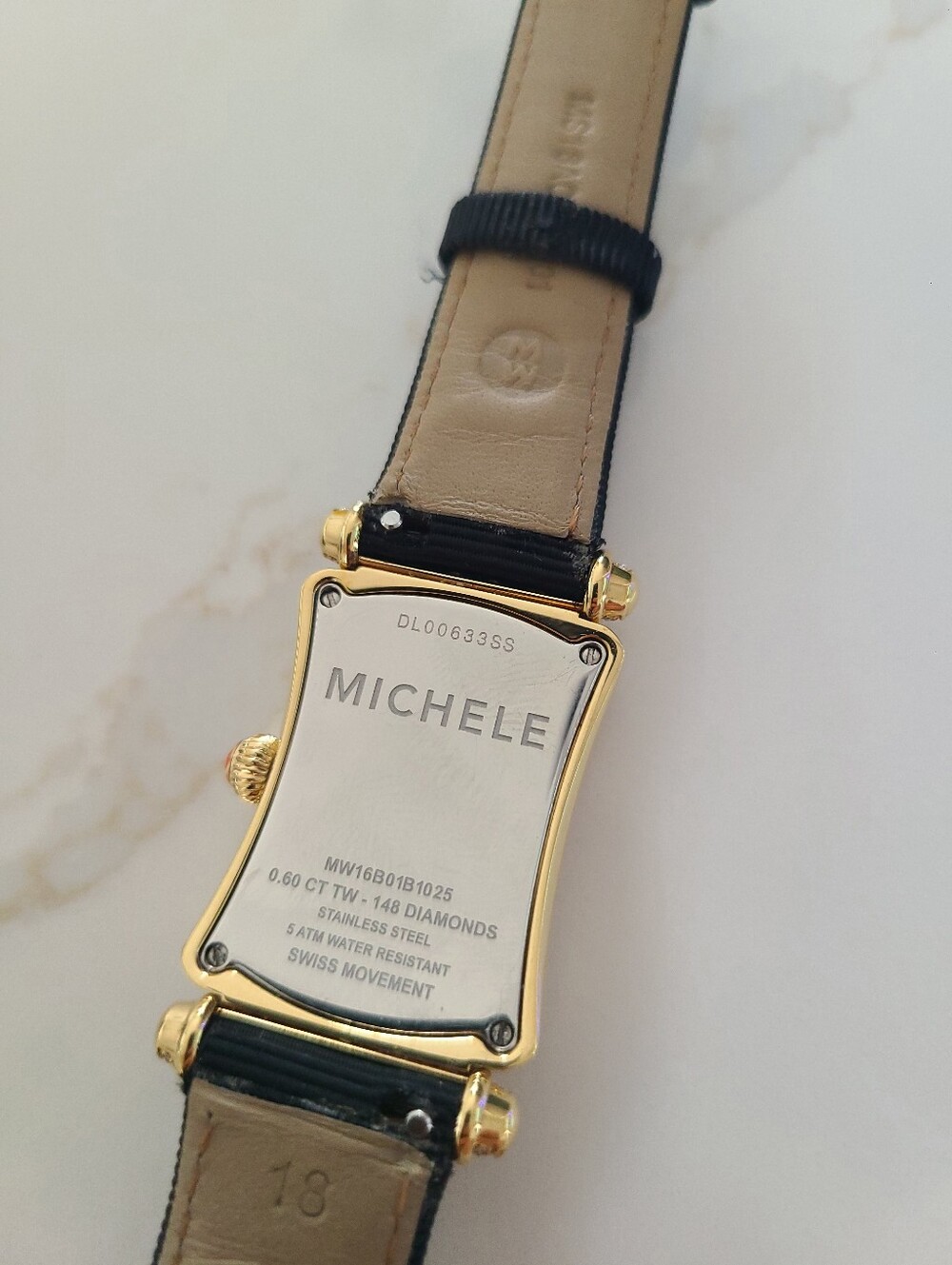 Michele Caber Park Gold Diamond Ladies Watch - Picture 5 of 9